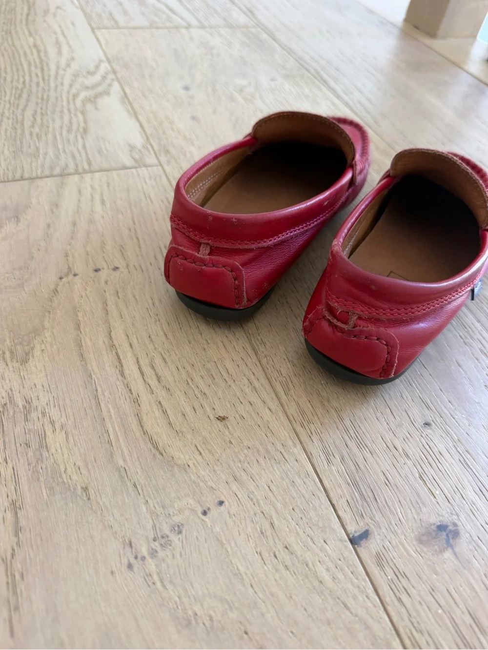Atlanta Mocassin Red Leather Penny Loafers Boys/Girls Size 31